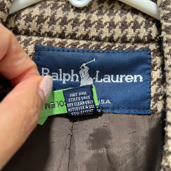 Ralph Lauren (Blue Label) Signature Houndstooth Designer Blazer, 100%wool, size4 - Picture 4 of 12